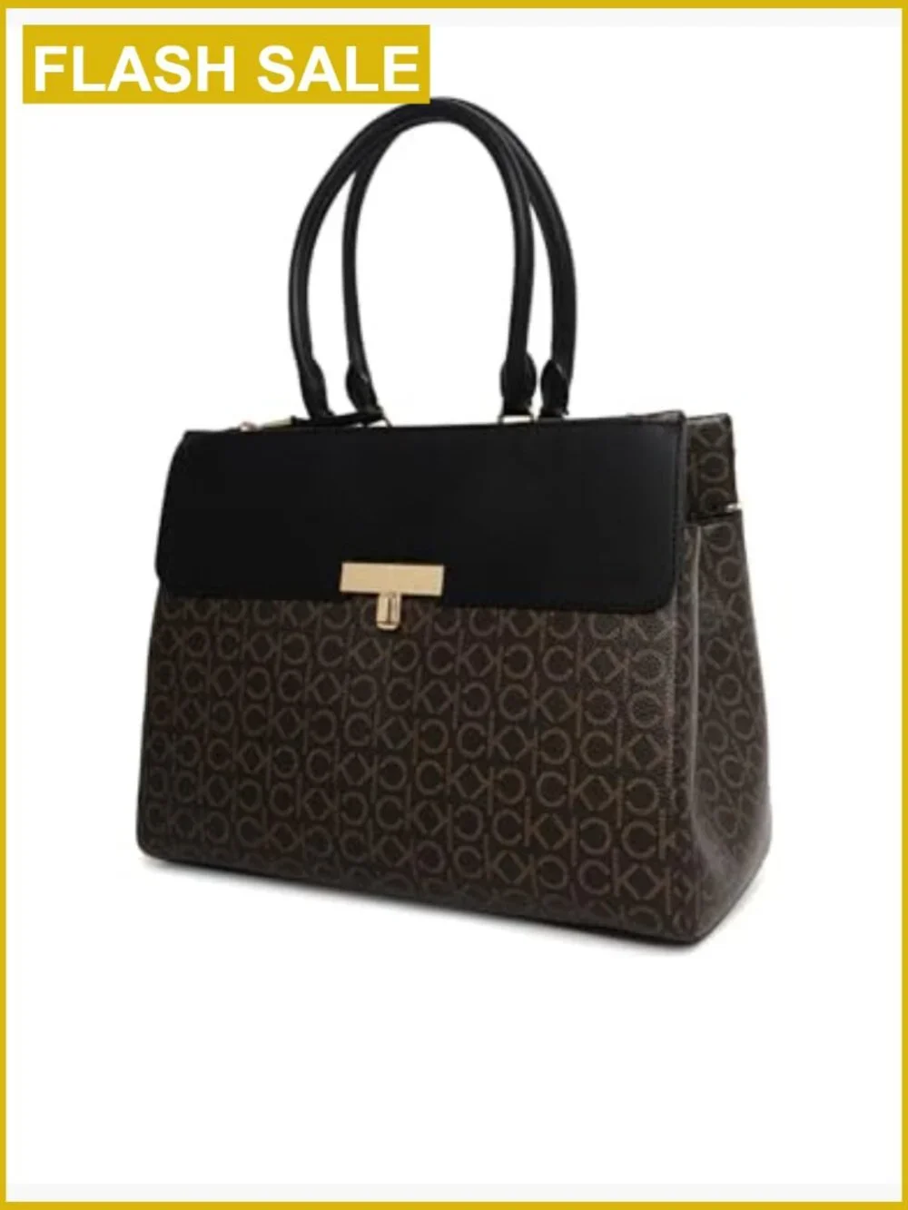 Vegan Leather Satchel Tote with Triple Compartments